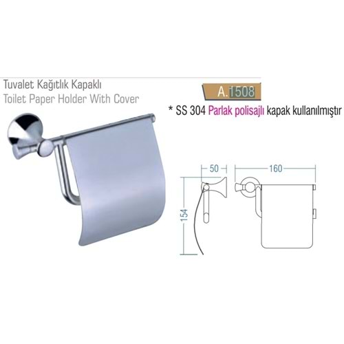DUX044-A1508V Art Tuvalet Kağıtlık Kapaklı-Krom PASLANMAZ