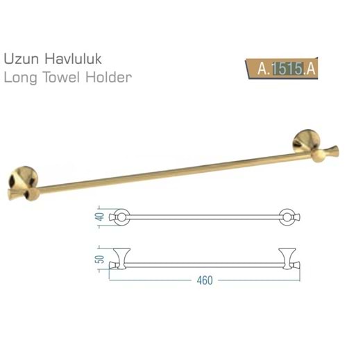 DUX047-A1515A Art Uzun Havluluk 50 cm-Altın PASLANMAZ