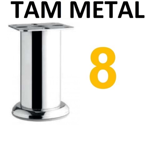TAM METAL 8 CM AYAK Mobilya Ayağı Metal Tablalı