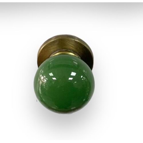 T-246 Gerçek Porselen Kulp Düğme Mobilya Çekmece Dolap Kulpu 3005 Yeşil